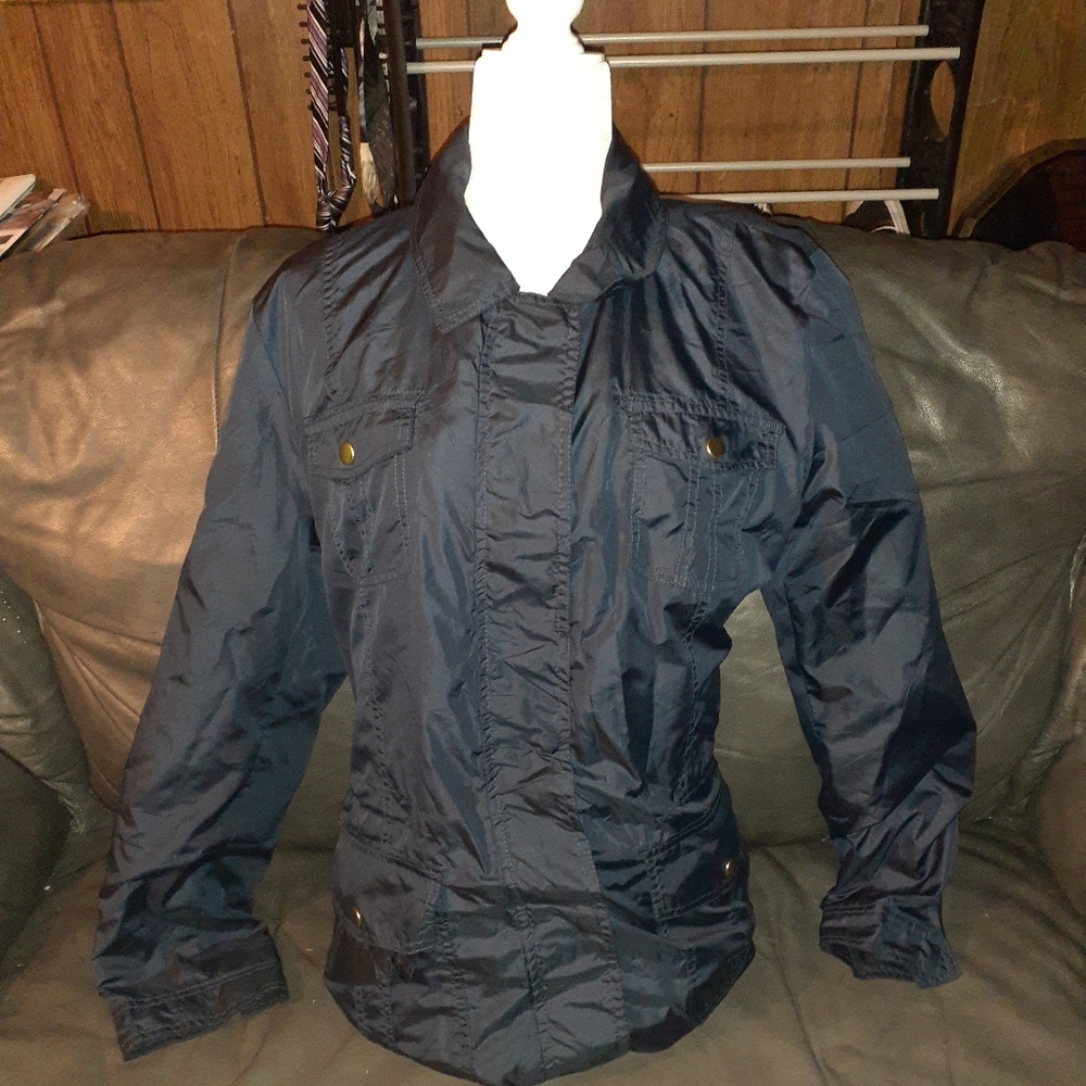 Basic Editions Navy Blue Anorak Jacket Size XL NWOT - Picture 4 of 5